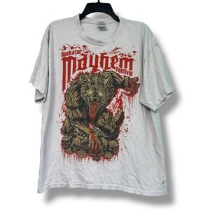 2010‎ Rockstar Mayhem Festival Official T-Shirt Large Y2k Graphic Thrashed